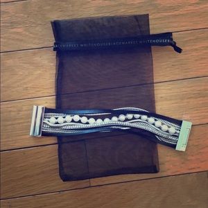 White House Black Market Pearl Ribbon Bracelet